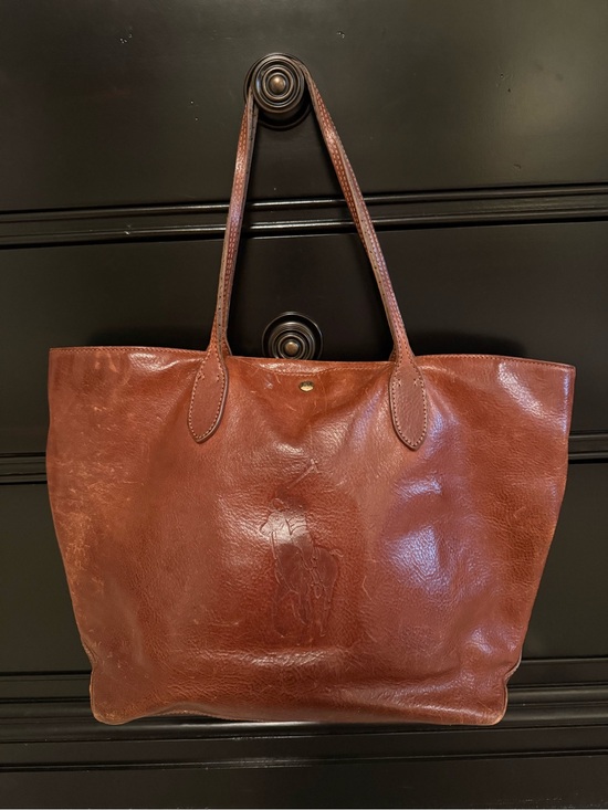 Ralph Lauren Handbags - Ralph Lauren Classic Brown Leather Tote Bag